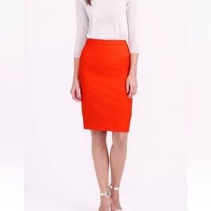 J. Crew Orange The Pencil Skirt Career Womens Size 4 (1696)‎